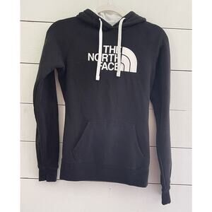 The North Face Womens Hoodie XS Spellout Black Sweatshirt Hooded outdoor